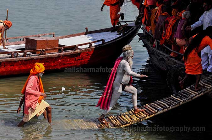 Culture- Naga Sadhu\u2019s (India) - A Group of Naga Sadhu’s on a boat returning to their camps at Varanasi. by Anil Sharma Photography
