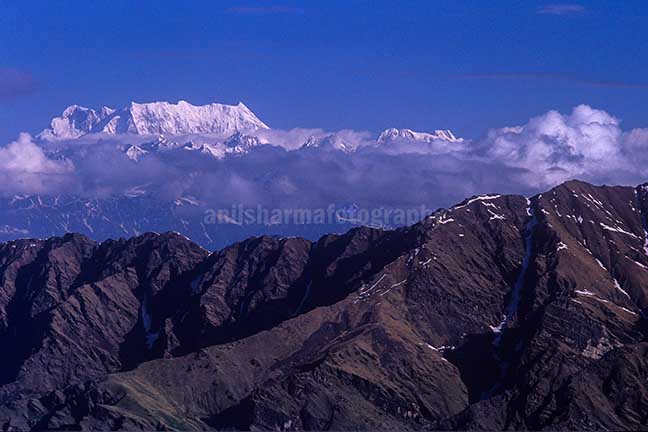 Nature- Chaukhamba Peaks - Snow covered Chaukhamba Peak in Garhwal Himalayas in Uttarakhand India. by Anil Sharma Photography