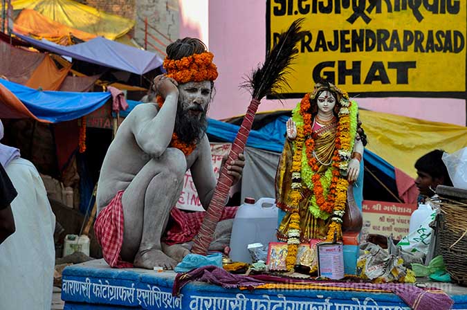 Culture- Naga Sadhu\u2019s (India) - A Naga Sadhu performing puja at Dr. Rajinder Prashad Ghat, Varanasi. by Anil Sharma Photography