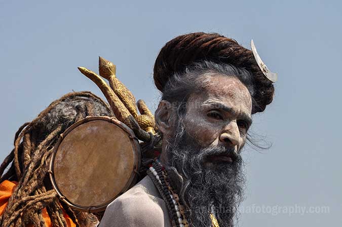 Culture- Naga Sadhu\u2019s (India) - A long hairs Naga Sadhu with trishul at Varanasi. by Anil Sharma Photography