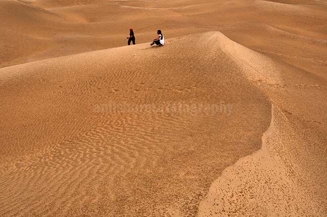 Festivals: Jaisalmer Desert Festival Rajasthan (India) - Tourists enjoying the beauty of golden sand dunes of Thar desert in Jaisalmer. by Anil Sharma Photography