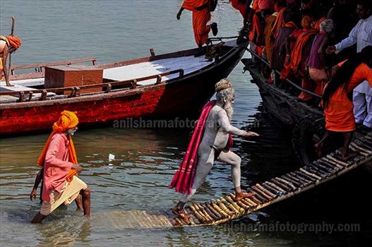 Culture- Naga Sadhu’s (India) - A Group of Naga Sadhu’s on a boat returning to their camps at Varanasi.