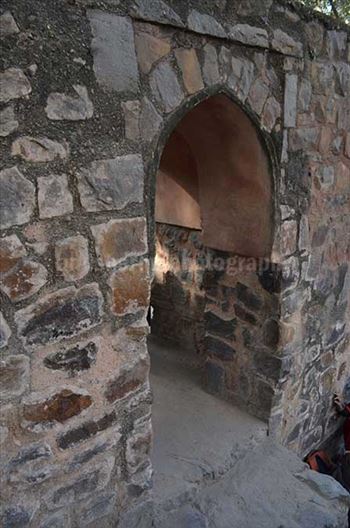 The entrance (from interior) of Agrasen Ki Baoli at Hailey Road near Connaught Place, New Delhi.