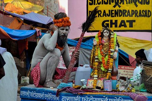 Culture- Naga Sadhu’s (India) - A Naga Sadhu performing puja at Dr. Rajinder Prashad Ghat, Varanasi.